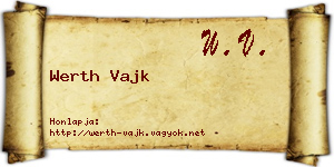Werth Vajk névjegykártya